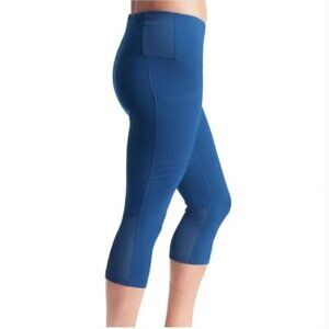 Oiselle Pocket Jogger Capri Cropped Leggings Size 10 Blue